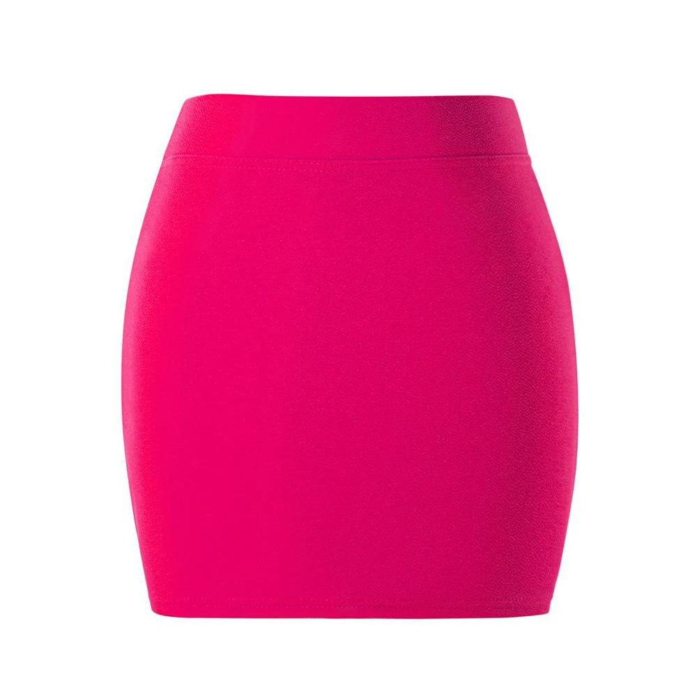 Summer Women Basic Skirt Package Hip Skirt Mini Elastic Pencil Skirts Office Lady Draped Slim Business Plus Size One Step Skirt