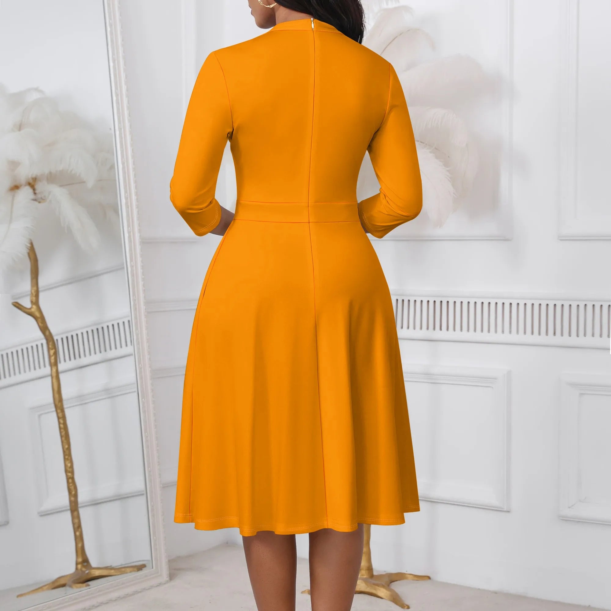 Women's Abstract Off Shoulder Maxi Dress 3/4 Sleeve Blue Gold Slit Party Evening