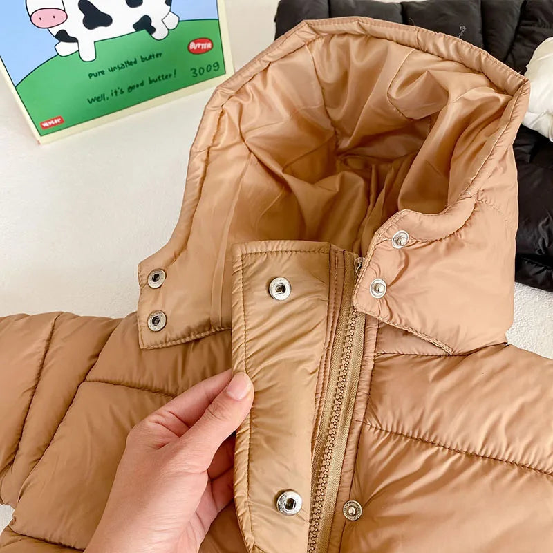 Winter Kids Parkas Korean Style Girls Boys Fur Coat Hoodie Boys Thicken Outerwear 7T Unisex