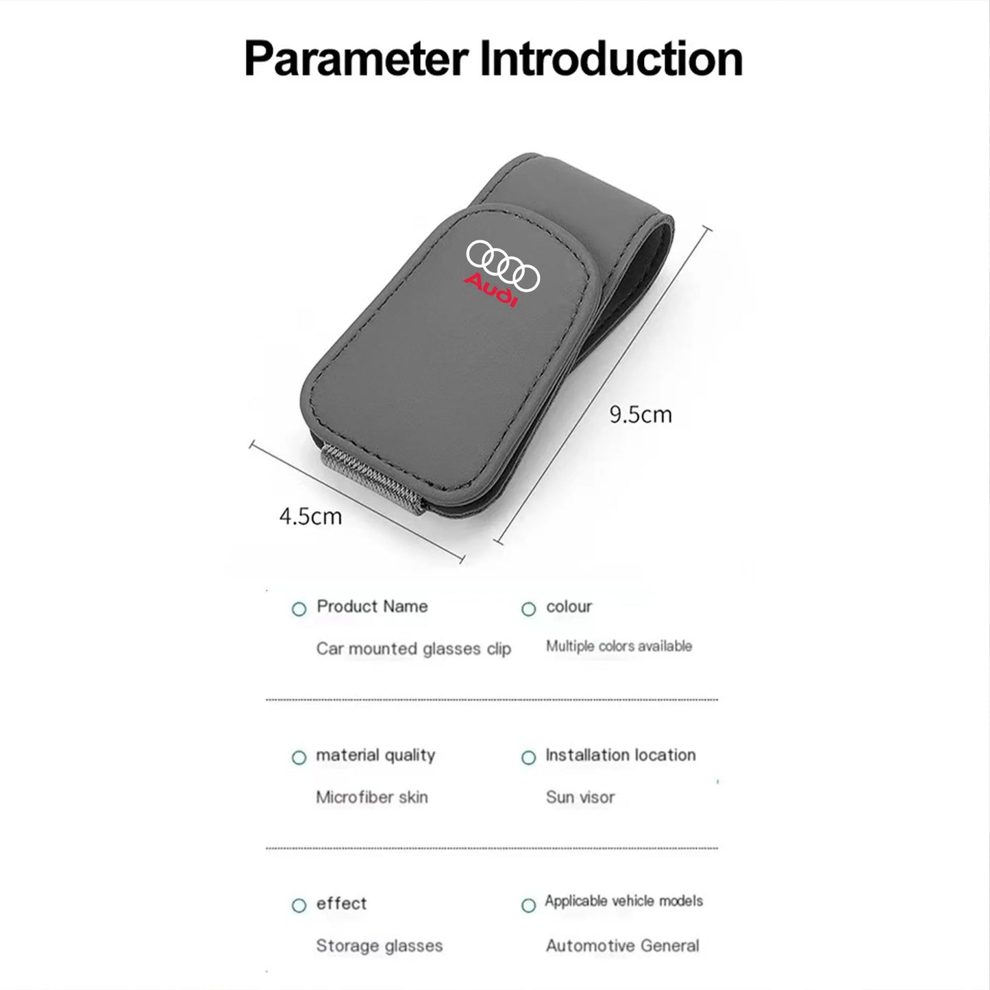 Car Leathers Glasses Clip Sun Visor Sunglasses Card Box For Audi Quattro Sline A3 A4 A6 A5 Q5 A1 Q7 Q3 Q2 Q8 A7 A8 TT S1 SQ5