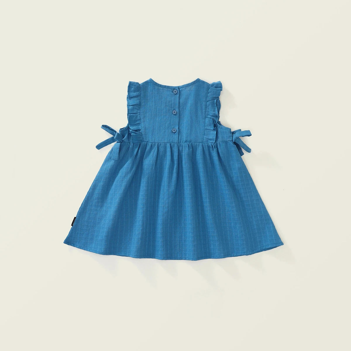 New Summer Kids Sundress Korean Style Ruffled Blue Vest Style Dress for Girls Children Sleeveless Dress 4-6Y Girls