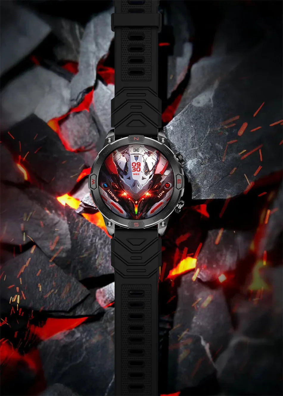 Outdoor Military Smart Watch Men Compass GPS Track Bluetooth Call IP68 Waterproof AMOLED Screen Smartwatch Compatible with Android IOS