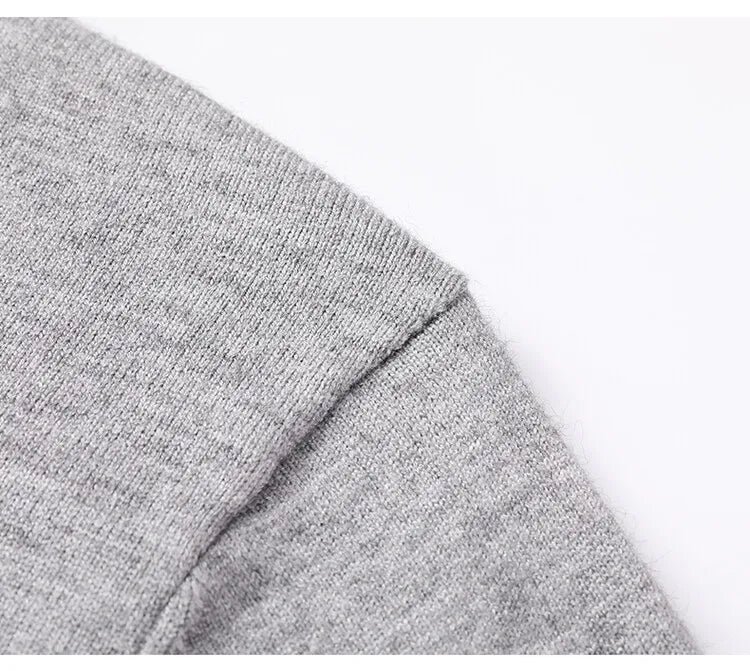 Unisex Knit Sweater Dark Navy False Two-Piece Design Thickened Layered Look With Built-in Collar Soft Touch & Warm Sweater For Men & Women