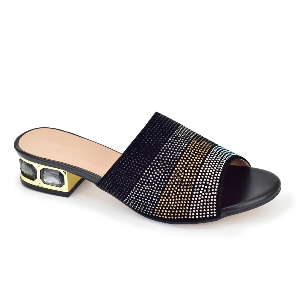 Designer Wedding Shoes for Bride Party Shoes and Slippers Decorated with Rhinestone Nigerian Women Party Pumps