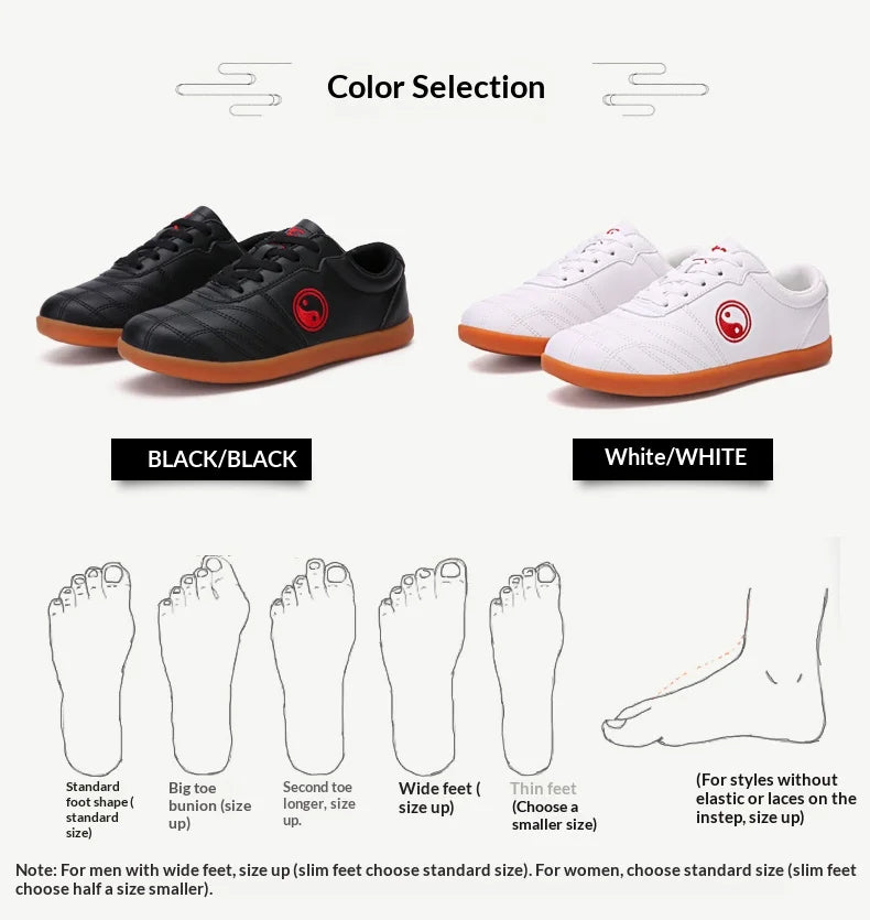 Women’s Genuine Leather Tai Chi Shoes – Breathable Cowhide Sole Martial Arts Training Shoes for Tai Chi, Qigong & Kung Fu