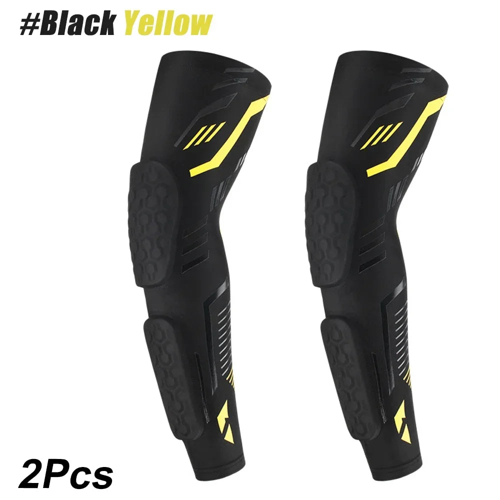 Sports Anti-Collision Padded Arm Sleeves For Protection of Elbow and Forearm During Sports - Honeycomb Pads For Men & Women
