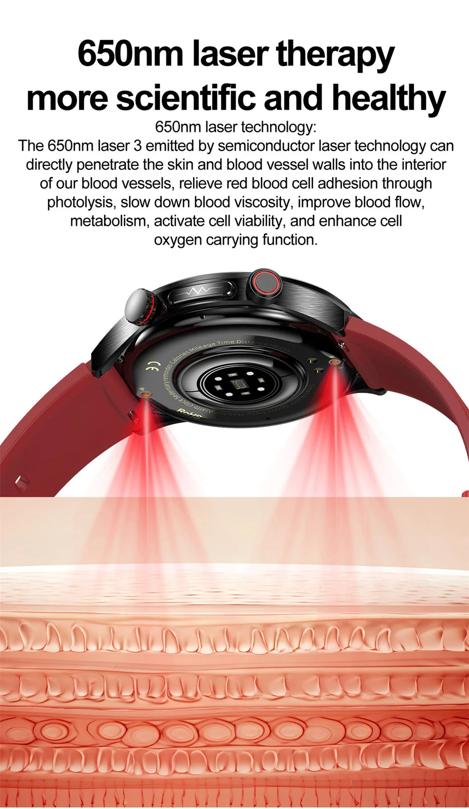 2025 New Smart Watch ECG+PPG Laser Treatment Blood Lipid Heart Rate Blood Pressure Health Sport Smartwatch For Men - Compatible with Huawei & Xiaomi IOS