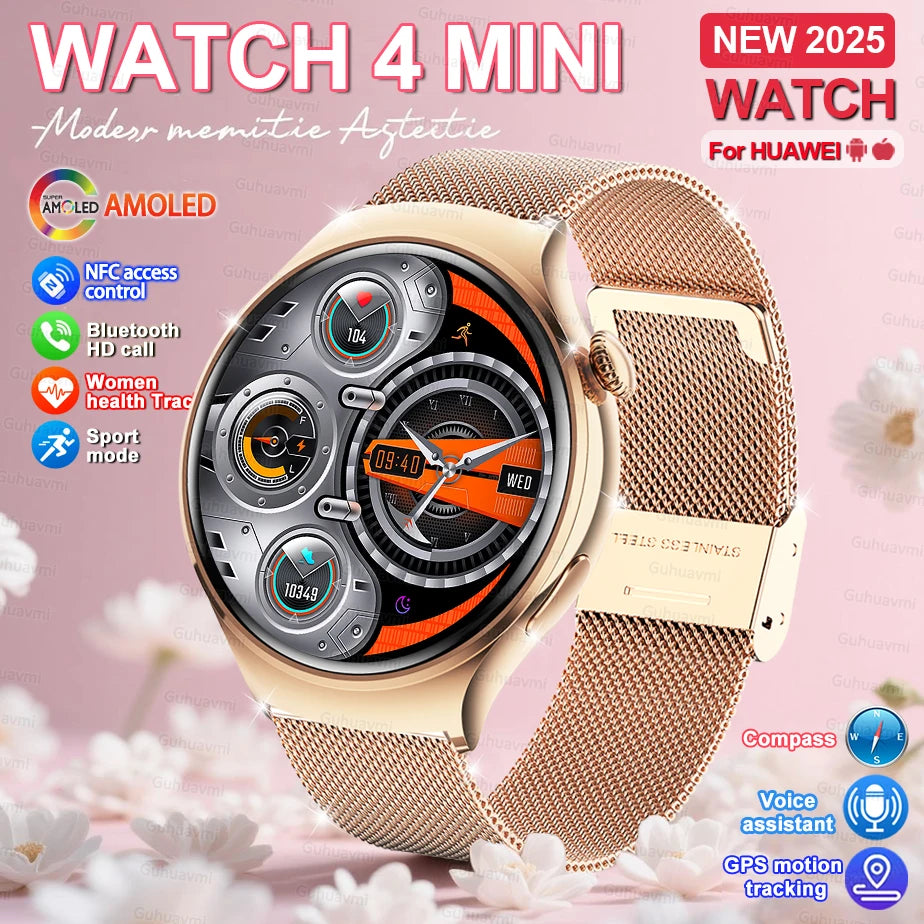 2025 New Lady's Fashion Smart Watch AMOLED HD Screen GPS Sport Heart Rate Bluetooth Call Waterproof Outdoor Smartwatch For Women