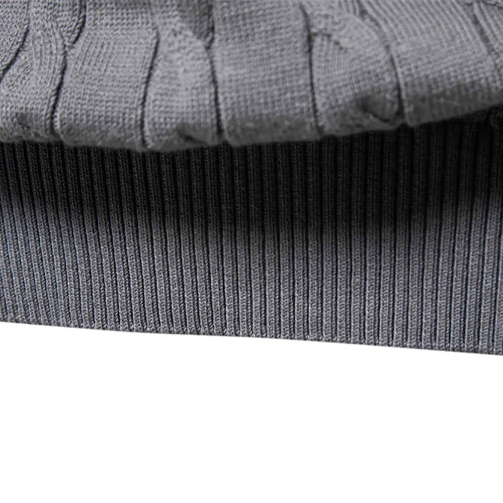 Men's Giraffe Embroidery Cotton Sweaters Round Neck Classic Twist Patterned Pullover Knitted Sweater for Men