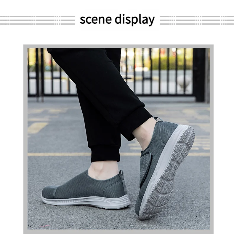 Unisex orthopedische wandelschoenen voor diabetici, voor brede voeten, gezwollen voeten, duimeversie, zacht en comfortabel