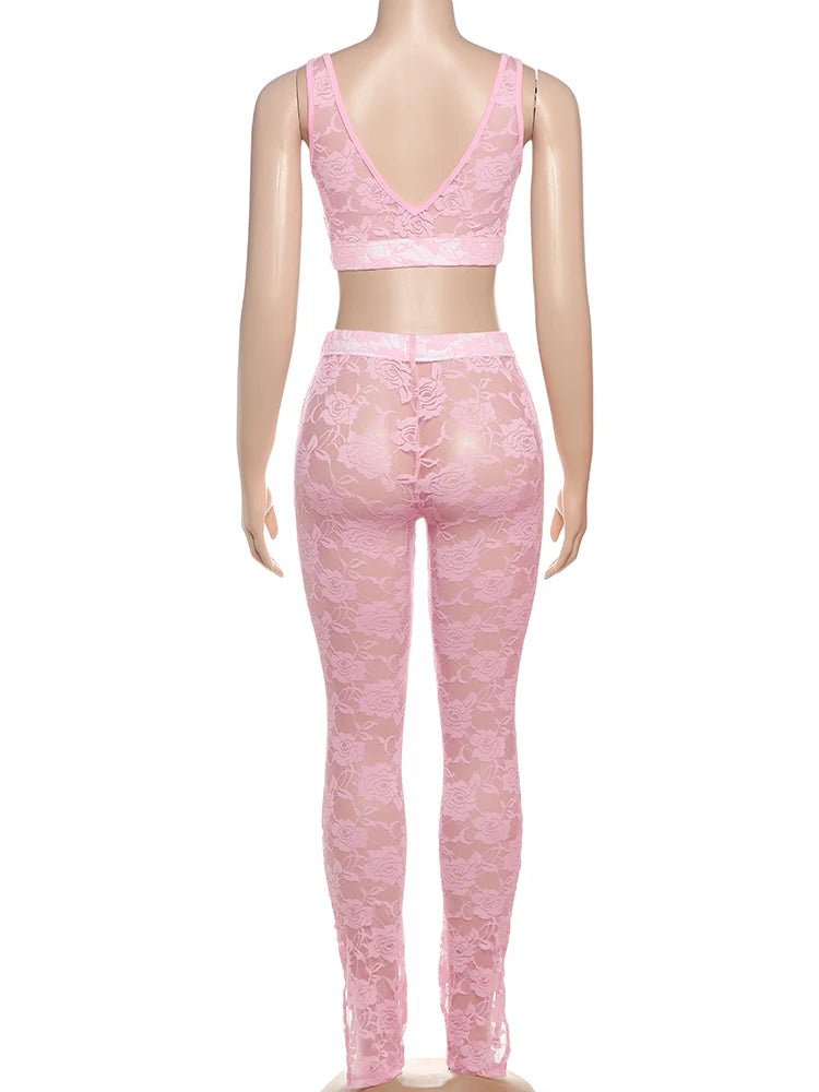 Jacquard Sexy 2 Piece Set Women Thin Summer Coquette Wide Belt Tank Tops + Leggings Stretch Activity Matching Clubwear