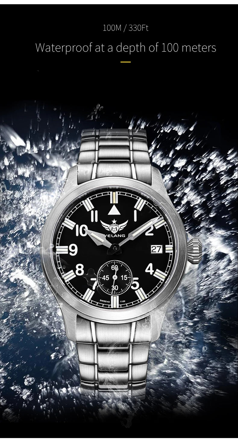 Yelang V1023 Men Watch Japanese VL58 Movement Casual Men's Quartz Watch 10ATM 100m Waterproof Luminous Sports Watch Sapphire