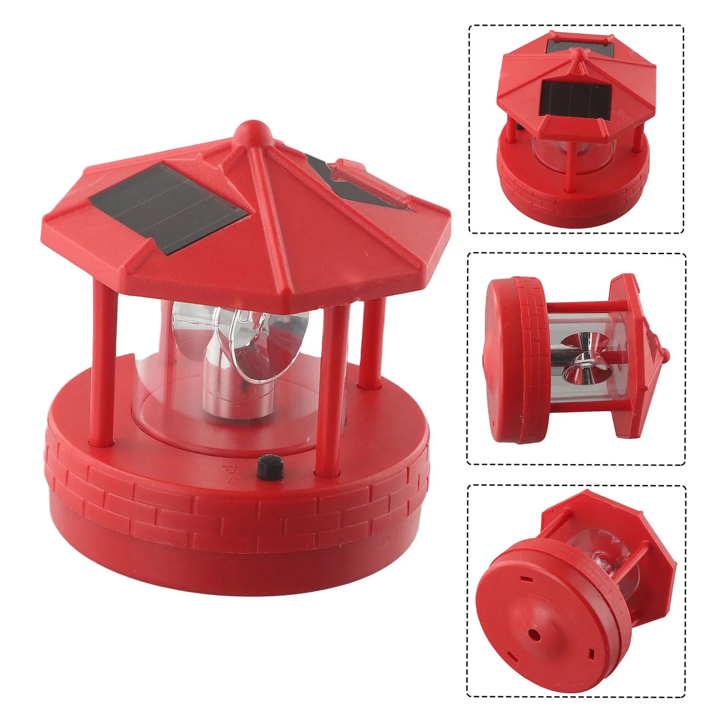 LED Solar Lighthouse Outdoor Garden Waterproof Street Lamp 360-Degree Rotating Landscape Light Garden Lawn Lamp  Home Decor