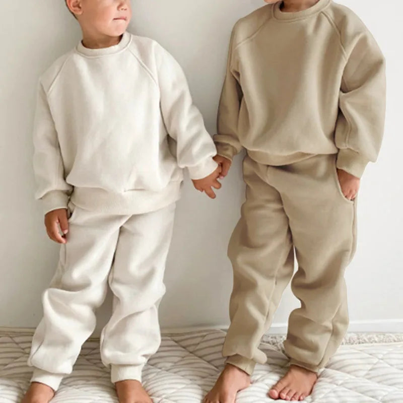 New Spring Boys Clothing Kids Girl Loose Leisure Sports Suit Children 2PCS Hoodie + Sweatpants 4-6Y Unisex