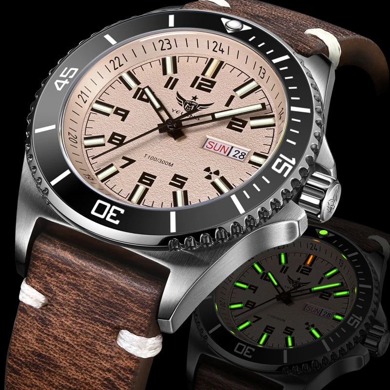 Yelang V1031 Men's Luxury Watch 44mm Diver Automatic Mechanical Movement Sapphire Luminous 300M Waterproof 30BR Japan 8205 Self-Wind
