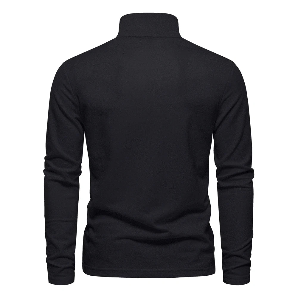 New Men's Deer Embroidery Polo Shirts Solid Colour Long Sleeve Social Business Male