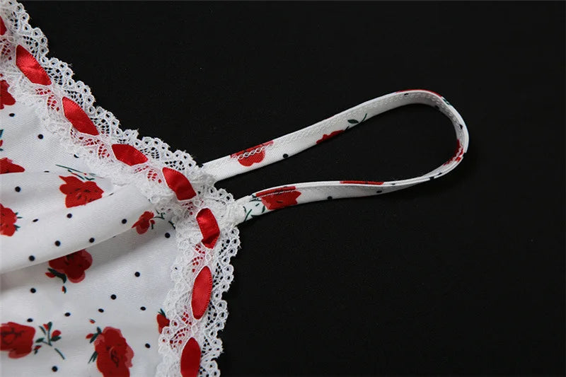 Rose Print Dress Women Square Collar Sleeveless Irregular Sweet Girl Street Fashion Birthday Party Trend Long Bodycon