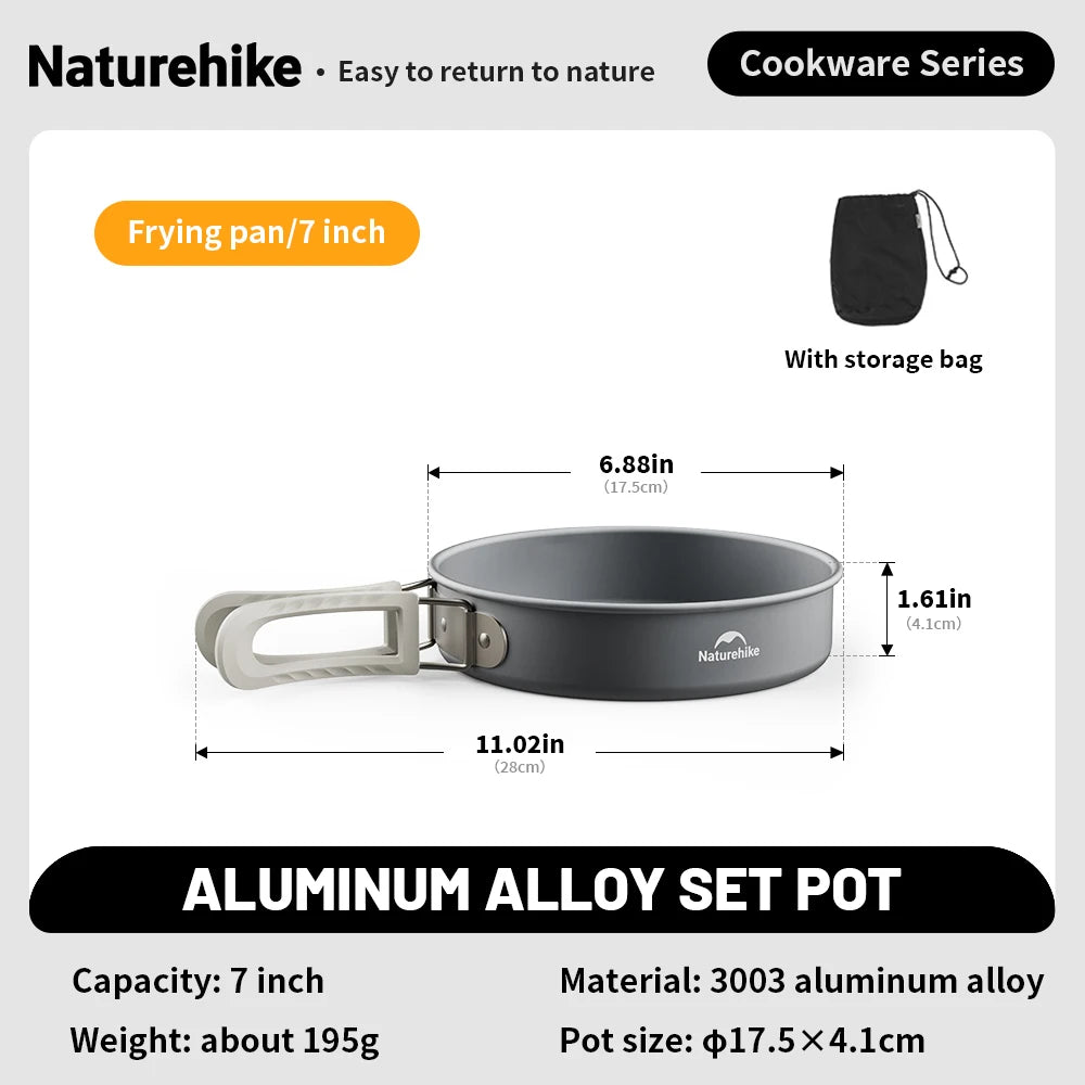 Portable Camping Cookware Set Outdoor Frying Pan Kettle Collapsible Picnic Tableware Kitchenware Furniture
