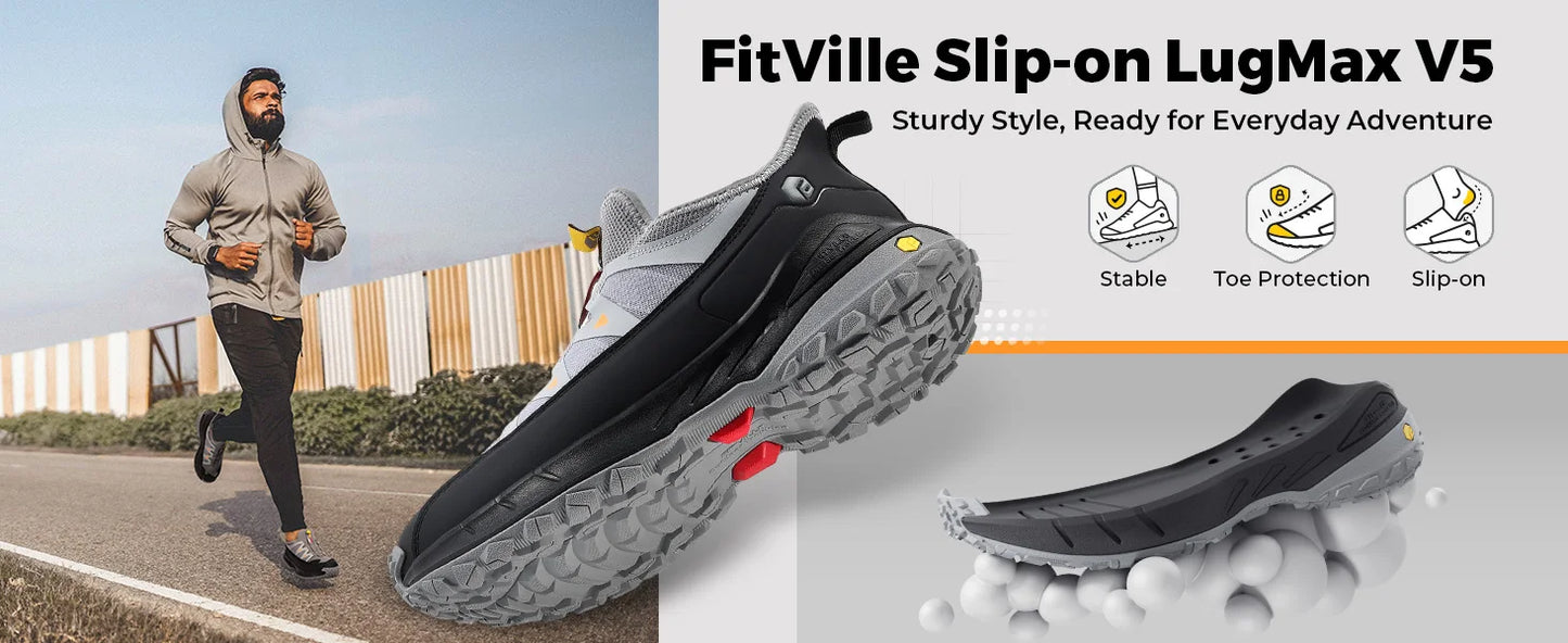 Men's Extra Wide Sneakers Slip-On Shoes Comfortable Running Shoe Non-Slip Hiking With Arch Support For Swollen Feet