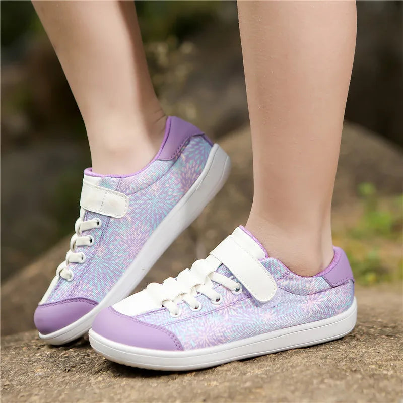 Blotevoetenschoenen voor kinderen, lichtgewicht ademende sneakers met brede neus voor sporten, hardlopen, tennis en buitenavonturen