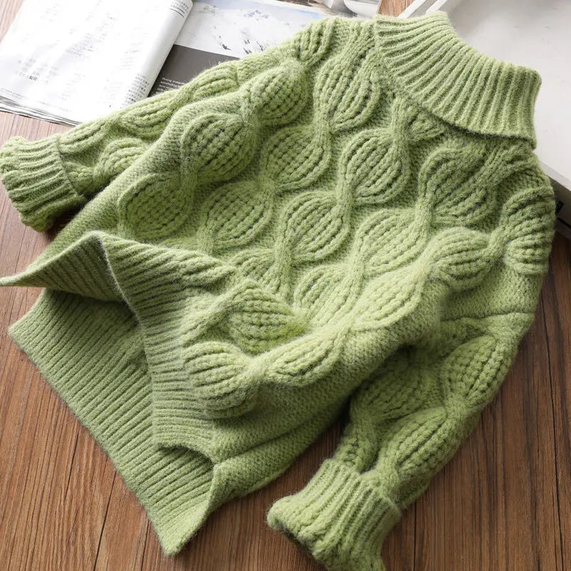 Kids Sweaters Turtleneck Girls Boys Knitwear Children Pullover Warm Kids Base Tops 2-8Y Unisex