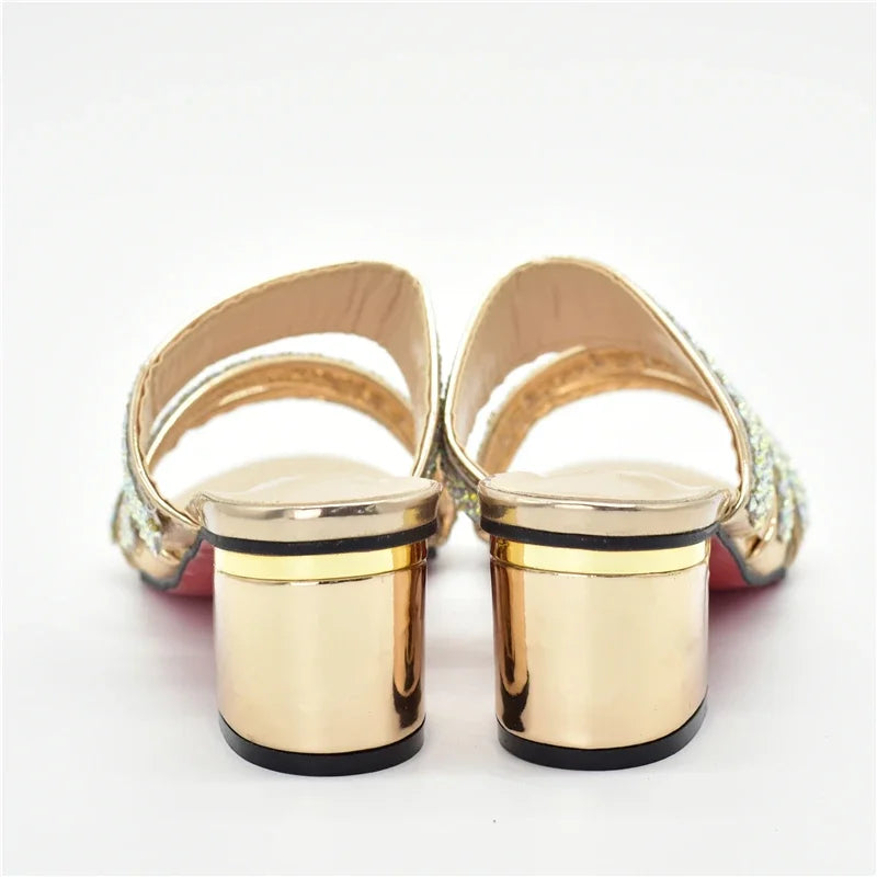 Italian Style Summer Slippers Sweet Style for Royal Wedding Party Sling Backs Sandals Rhinestone Women Wedding Shoes
