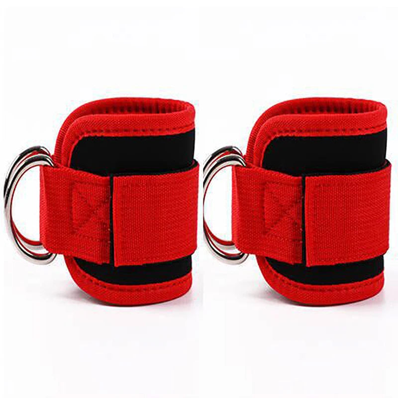 2 stuks enkelbanden met kabel en dubbele D-ring voor enkelboeien voor sportschooltrainingen, bilspieren, benen, kracht, extensies, training, brace, ondersteuning, sport