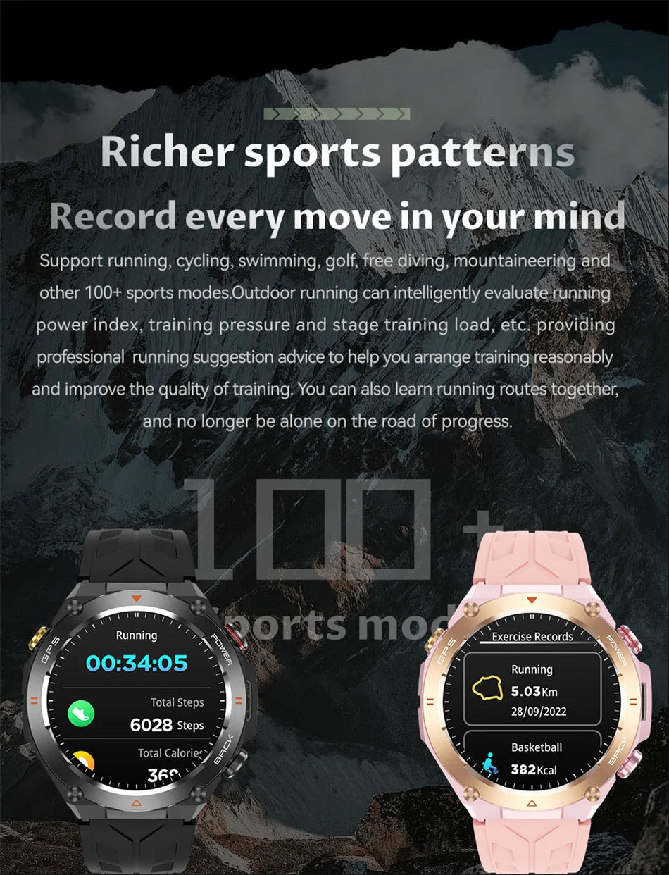 GPS Smart Watch Men Women Call Outdoor Sports Fitness Tracking Waterproof Watch Compass Heartrate Health Monitor Smartwatches