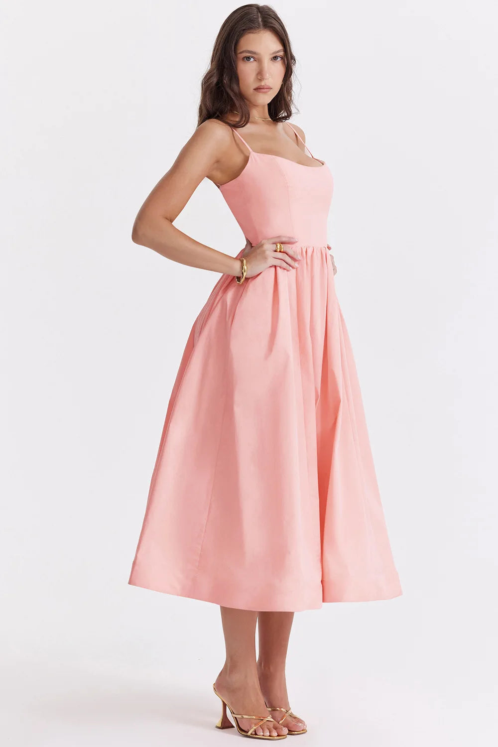 Chic Elegant Party Dresses for Women Solid Spaghetti Strap Sleeveless Long Dress Holiday Beach Sundress Robe Femme Été