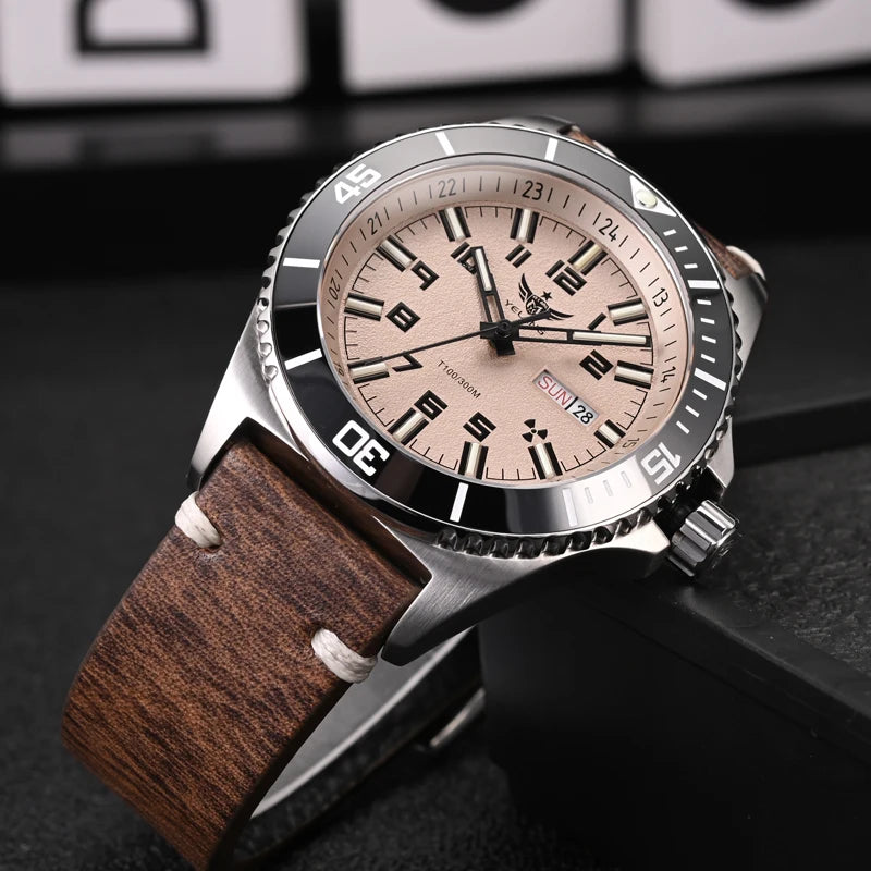Yelang V1031 Men's Luxury Watch 44mm Diver Automatic Mechanical Movement Sapphire Luminous 300M Waterproof 30BR Japan 8205 Self-Wind