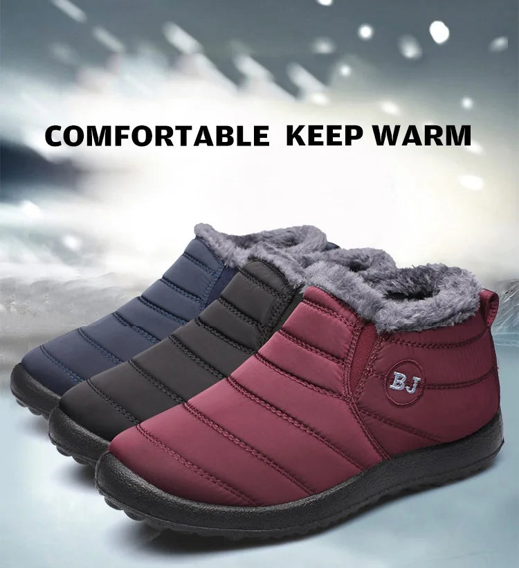 Snow Women Boots Soft Shoes Chunky Plus Size Boots Ladies Fur Ankle Boots New Couple Shoes Platform Women's Winter Botas Mujer