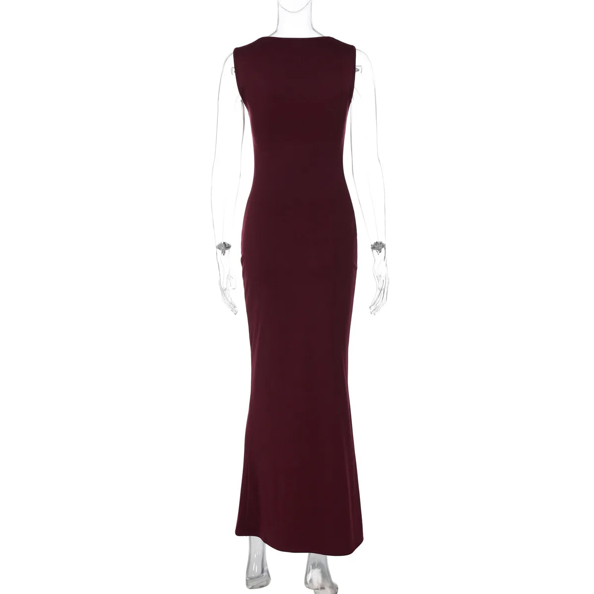 Square Neck Elegant Maxi Dress Club Party Outfits Solid Sexy Sleeveless Birthday Evening Bodycon Dresses Gown