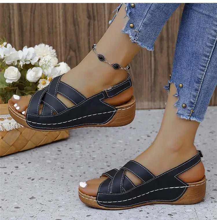 Woman Shoes Sandals Summer Party Walking Shoes Non-Slip Sandals Woman Wedge Shoes Woman Breathable Footwear Sandal Women Female