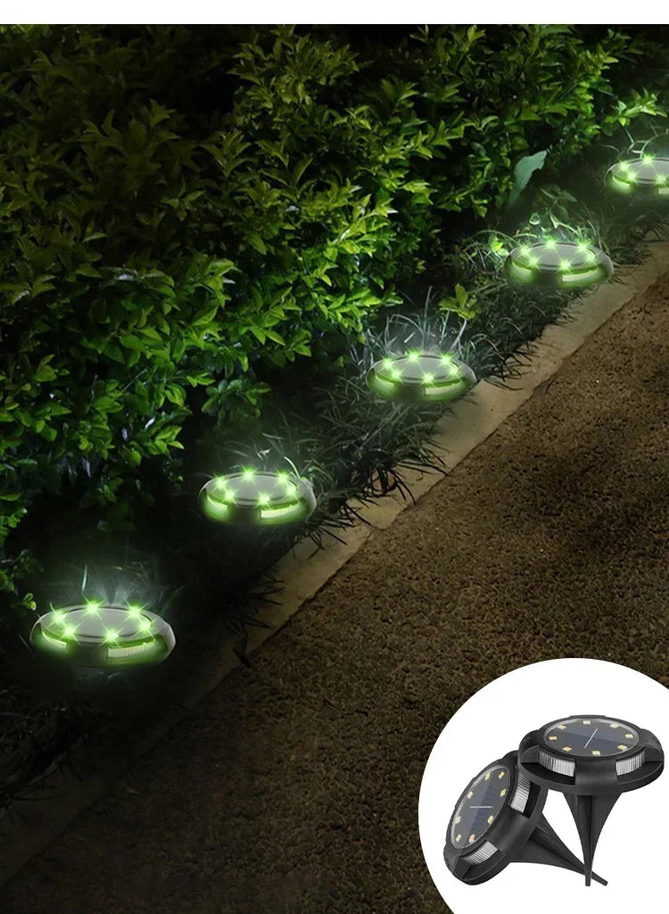 12LED Solar Underground Light Circular Outdoor Garden Solar Underground Light Deck Light Buried Solar Light Garden Decoration