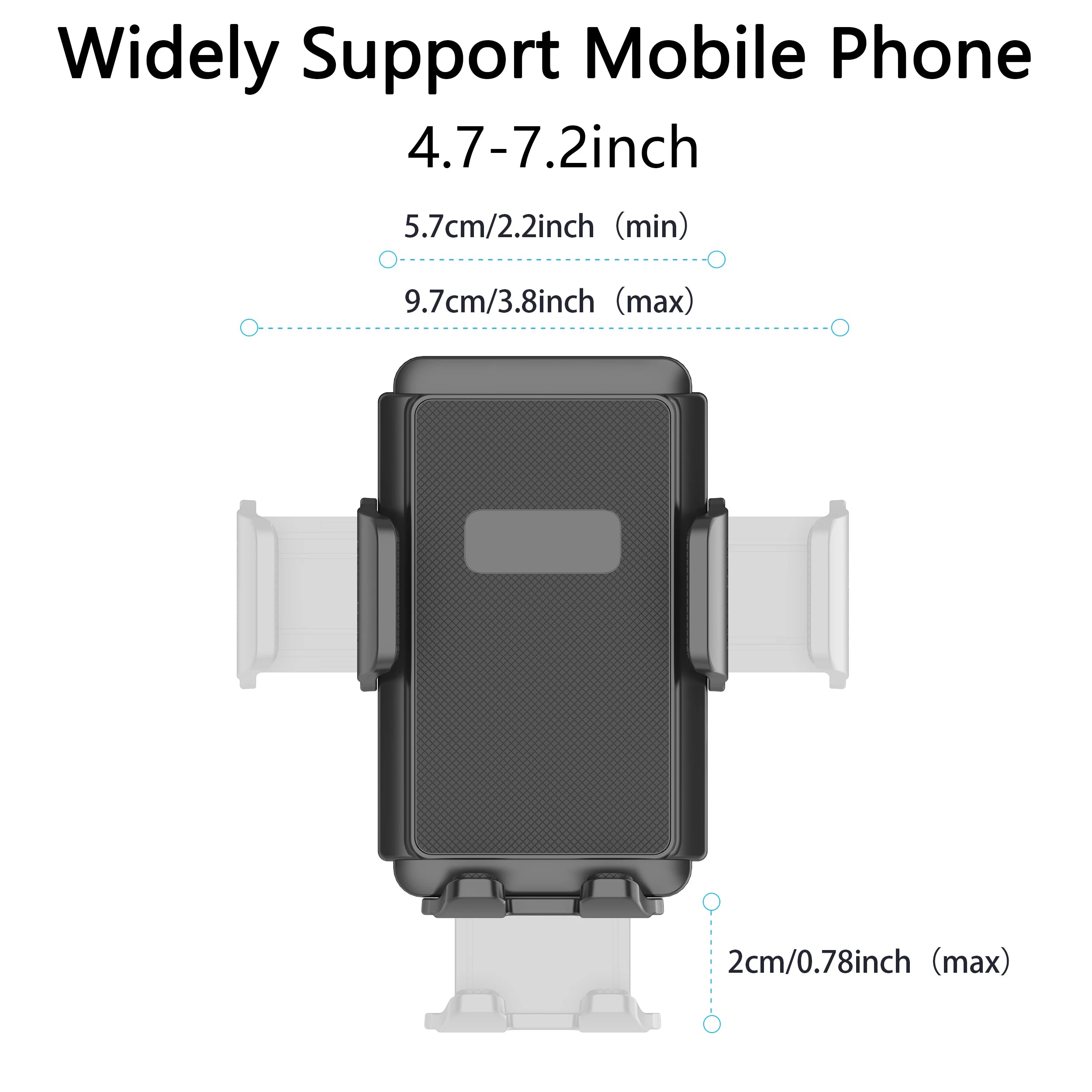 Wall Mount Phone Holder for Truck/Car/Boat/Wall/Desk,Compatible All Smartphone with 3.5~7.5 inch,360 Degree Free Rotation