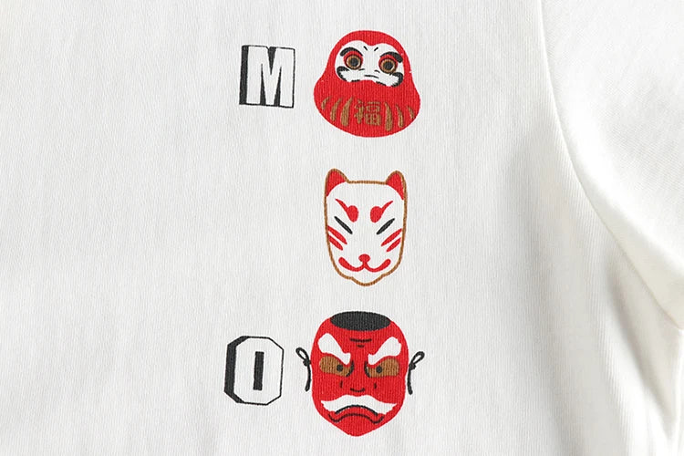 Summer New American Retro Short Sleeve O-neck Face Makeup Printed T-shirt Men's Fashion 100% Cotton Washed Youth Casual Tops