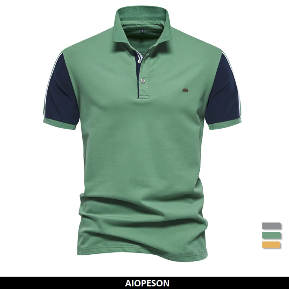 2024 Nieuw Zomer Patchwork Poloshirt Voor Heren Merk Kwaliteit Korte Mouw Honkbal Heren Polo's