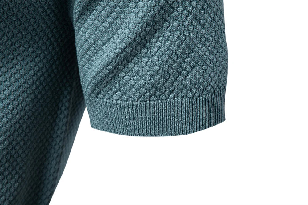 Men's Summer Breathable Polo Shirt Short Sleeve Solid Colour Casual Polo Shirts for Men Lightweight Stretch Polo ﻿