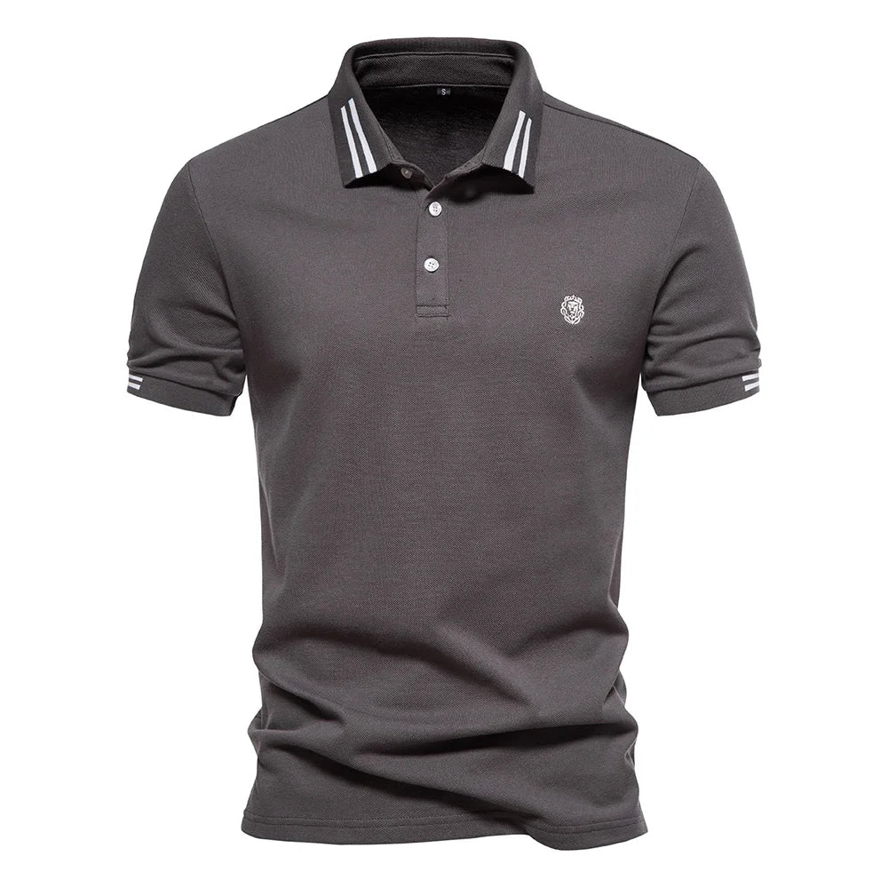 Men's Cotton Polos Solid Colour Classic Polo Shirt Men Short Sleeve Top Quality Casual, Business, & Social Polo Shirt
