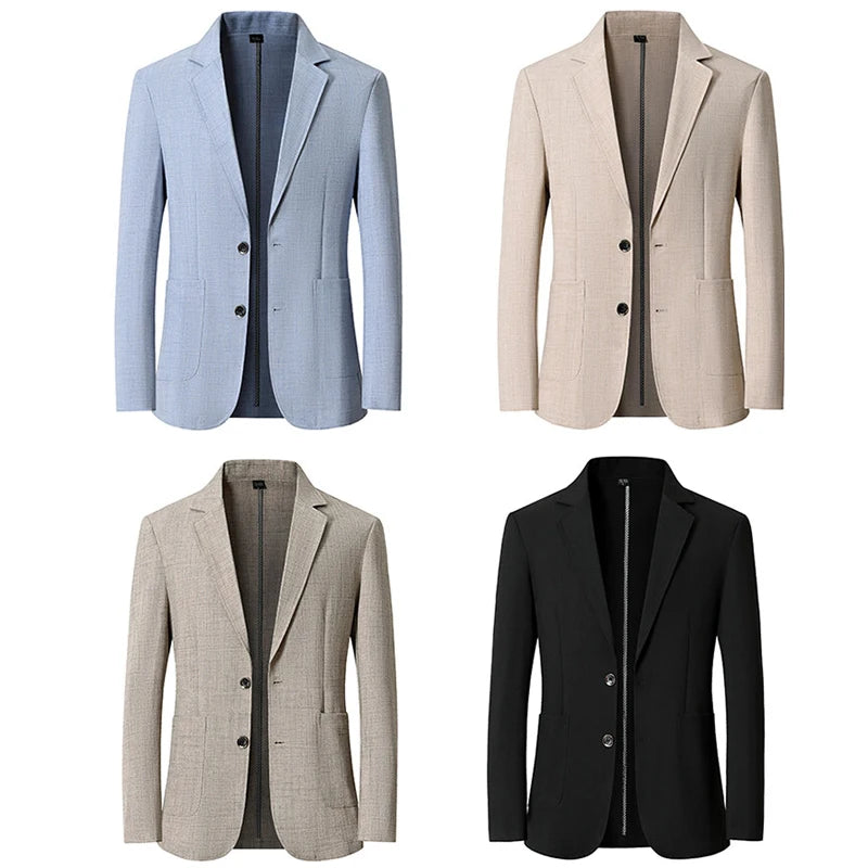 Men's Sun-Proof Coat, Light and Breathable Summer Long-Sleeve Jacket, Male Daily Business Casual Suit Size S-4XL