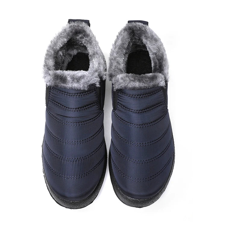 Men's Winter Waterproof Warm Fur Shoes Comfortable Sneakers Male Slip-On Shoes
