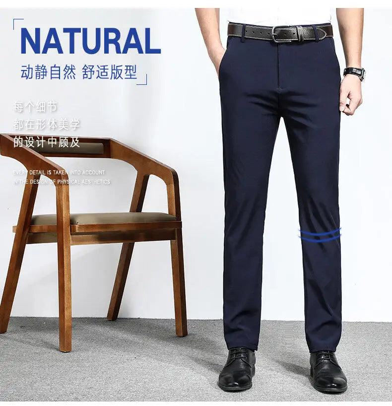 Stretchable Men's Dress Pants, Classic Trousers for Versatile Wear, Comfort & Style Combined Sizes 28-40