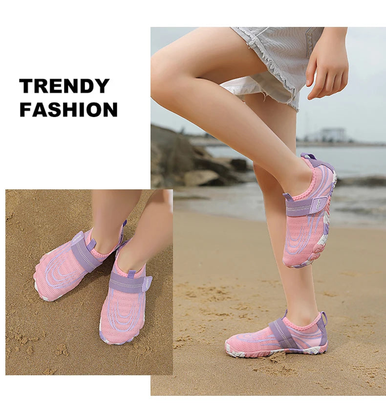Kinderen op blote voeten waterschoenen voor kinderen Ademende, snel drogende sportschoenen Ideaal voor het strand Antislip voor brede voeten