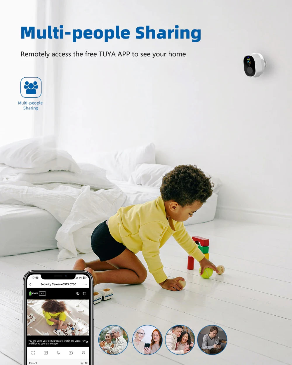 4MP Tuya Smart Wireless WiFi +BLE Outdoor Battery Solar Powered Spotlight Human Detection Surveillance CCTV IP Network Camera 2K