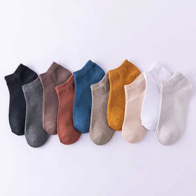 5 Pair Women's Ankle Bamboo Fibre Socks Solid Colour Summer Breathable Casual Short Socks High Quality Woman Boat Socks Set