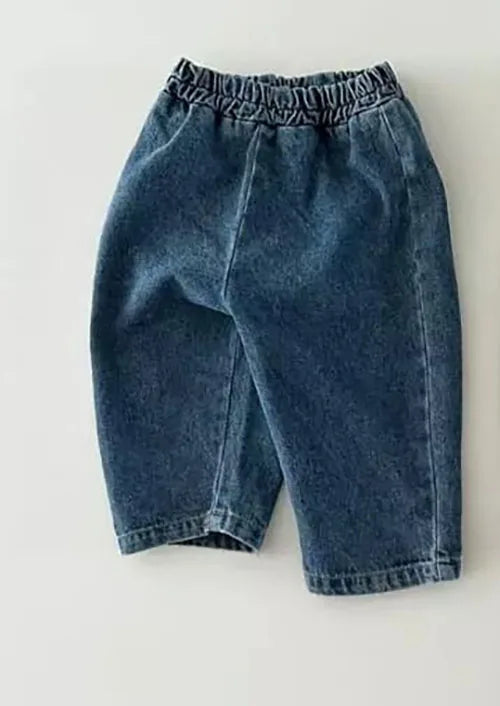 Spring Kids Trousers Korean Style Girls Boys Jeans Skinny Base Denim Trousers 4-12Y Unisex