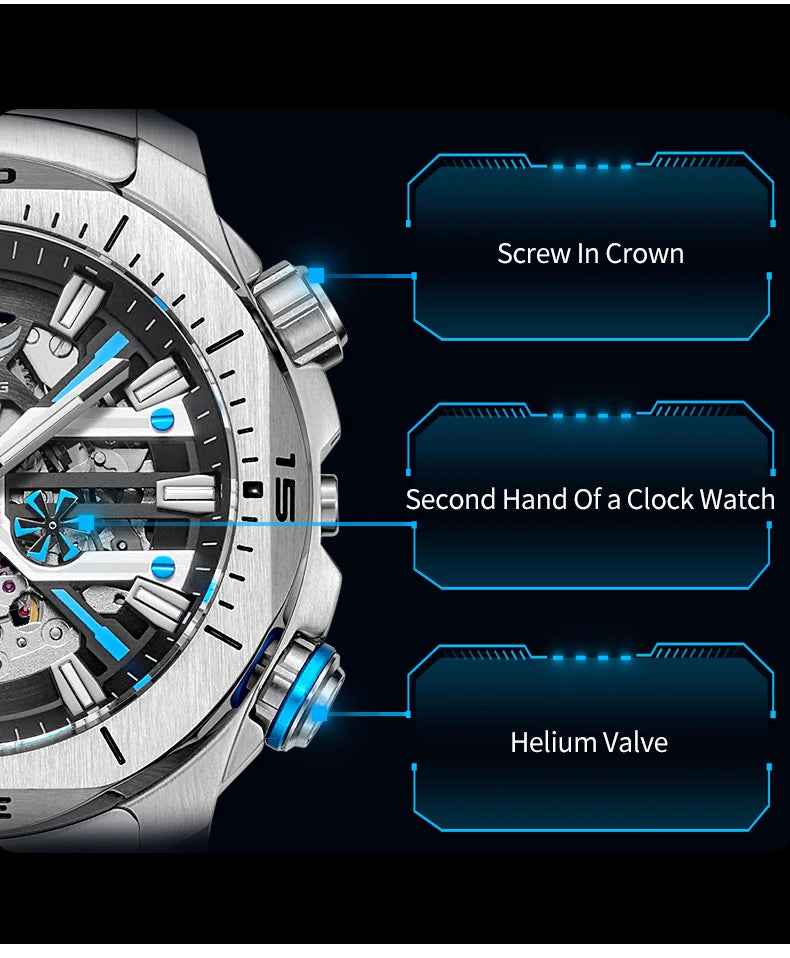 Yelang Men Dress Watch 44mm Vintage Dial Retro Business Luxury Sapphire Japan 8N40 Automatic Mechanical Waterproof 30Bar Reloj