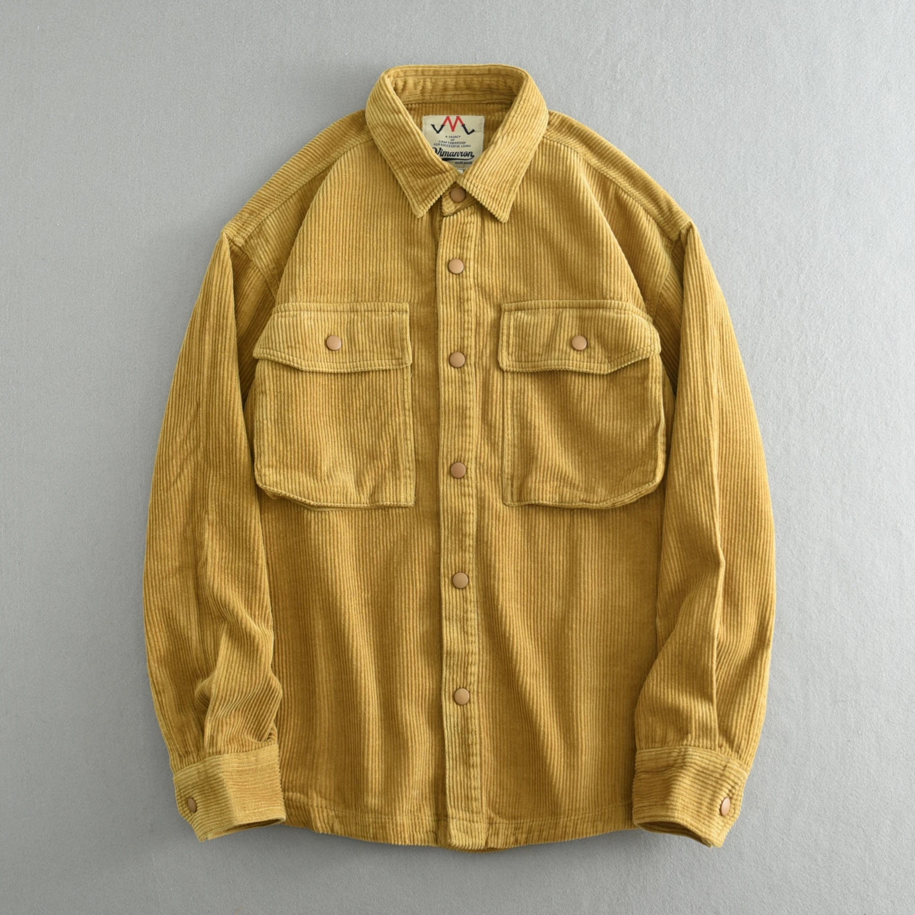 Herfst Winter Nieuw Amerikaans Retro Lange Mouw Revers Verdikt Corduroy Overhemd Heren 100% Katoen Gewassen Dubbele Zak Casual Jas