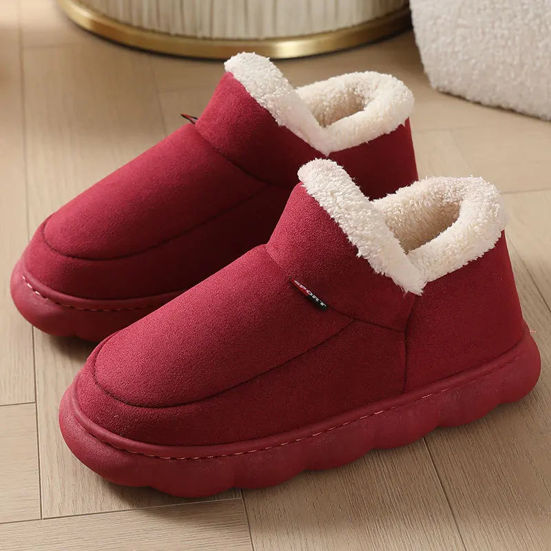 Men's Winter Cotton Indoor and Outdoor Shoes Non-Slip Fully Warm Cosy Platform Fuzzy House Slippers