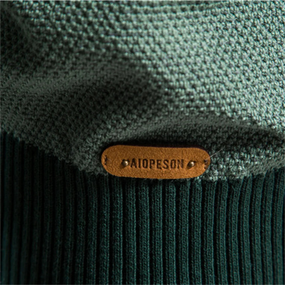 Men's Spliced Cotton Sweater Casual O-neck High Quality Pullover Knitted Sweaters Male New Winter Brand